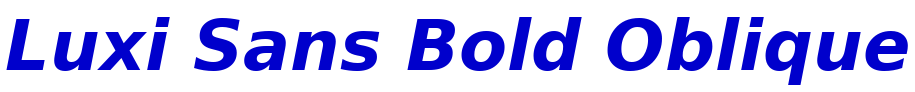 Luxi Sans Bold Oblique 字体